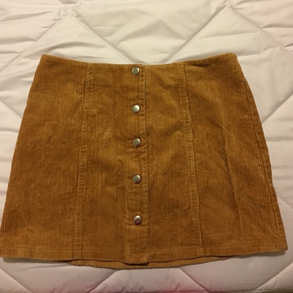 Button down corduroy skirt