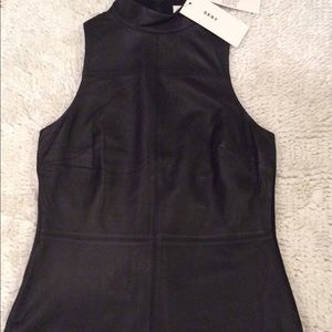 DKNY front leather panel top