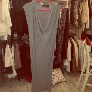Grey long thin stretch dress