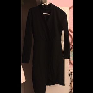 Black Asymmetrical Choker Dress