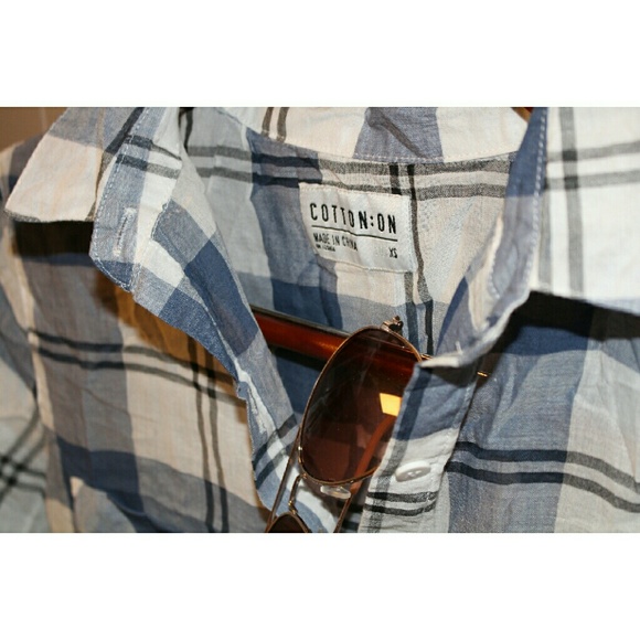 NWOT blue and white plaid