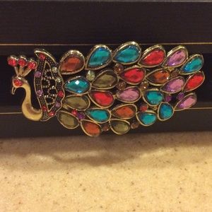 Dazzling multi-colored peacock bracelet