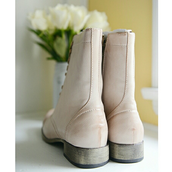 LAST PAIR! Smokey-Pink MIA Vegan Leather Lace-Ups - Picture 3 of 4