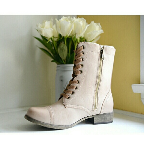 LAST PAIR! Smokey-Pink MIA Vegan Leather Lace-Ups - Picture 4 of 4