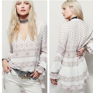 Border Print Collar Tunic free people