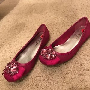 BRAND NEW Jessica Simpson Hot Pink Jeweled Flats