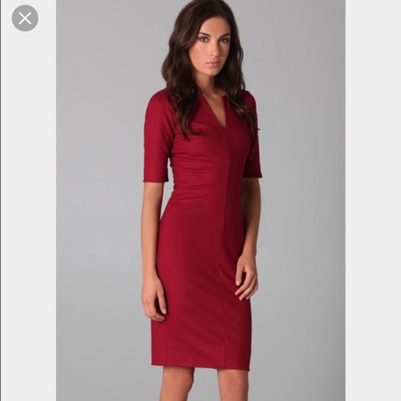 Dark red DVF wool dress