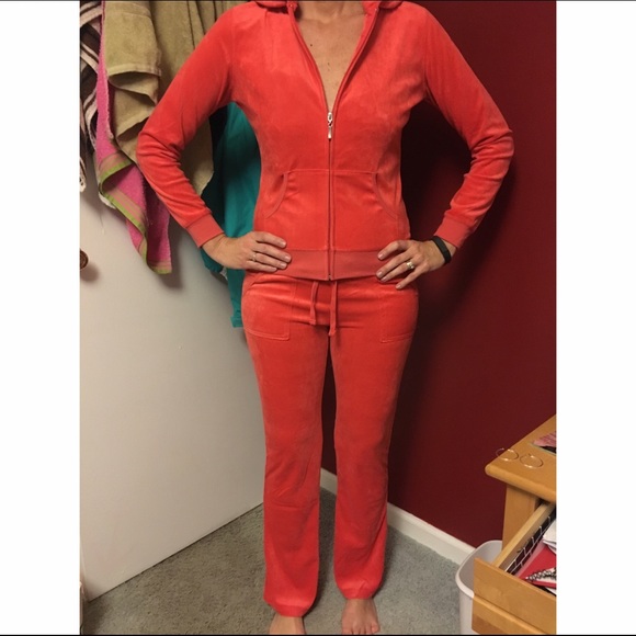Coral Velour Suit