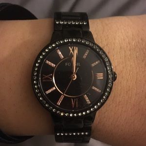 Black Stainless Steel Fossil Watch.