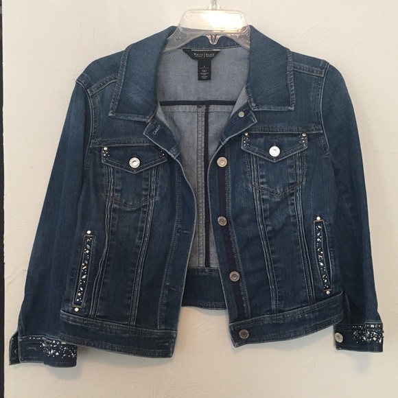 White House | Black Market Jeweled Jean Jacket