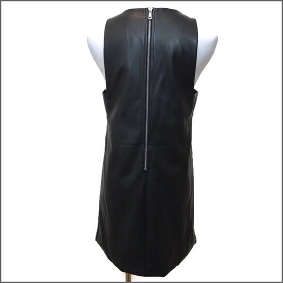 Black Faux Leather Cutout Dress - Picture 4 of 4