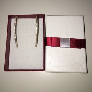 14 karat plated hoops with crystals