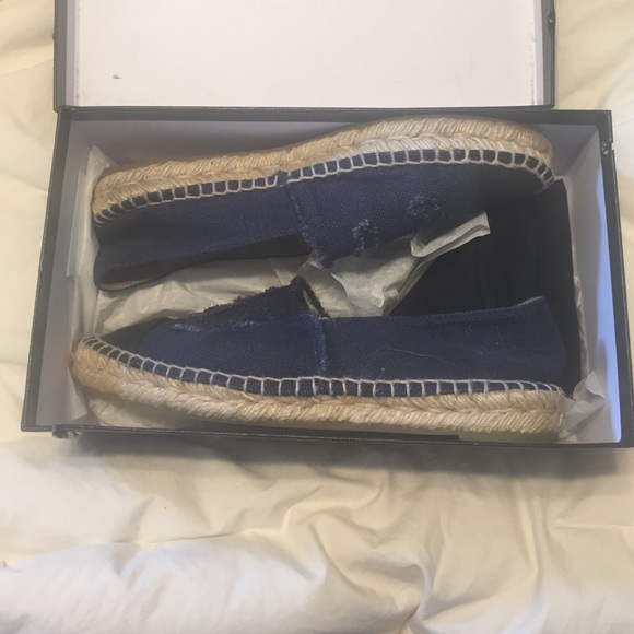 Chanel Cap Toe Espadrilles Blue/Black Bleu/Noir Sz. 38 - Picture 3 of 8