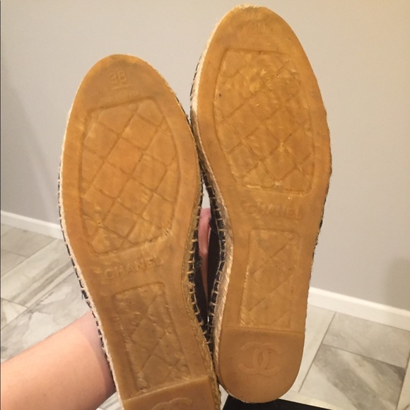 Chanel Cap Toe Espadrilles Blue/Black Bleu/Noir Sz. 38 - Picture 6 of 8