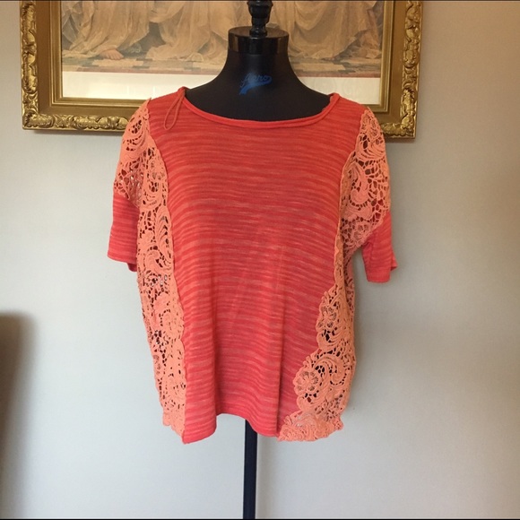 Free People We The Free Lace Sides Boxy Top - Picture 4 of 8