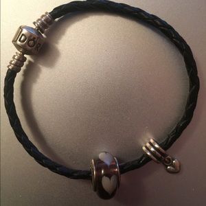Pandora bracelet with 2 charms