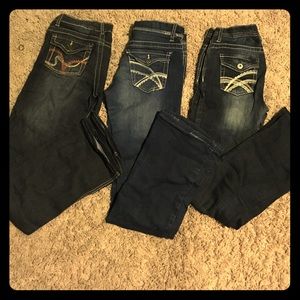 3 pair of rue 21 jeans