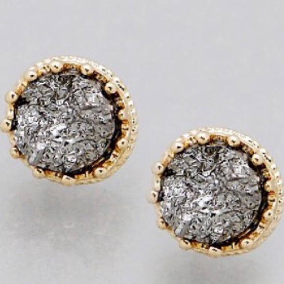 Druzy Hematite Stud