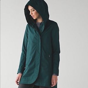 dark green raincoat