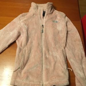 Baby pink fuzzy the north face!!