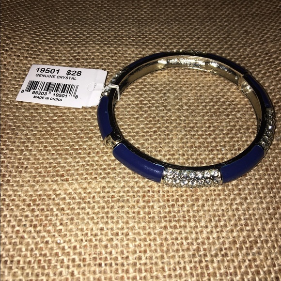 Navy and crystal bracelet