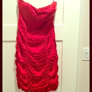 classic red cocktail dress