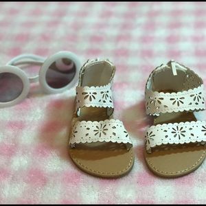 Girls white summer sandals