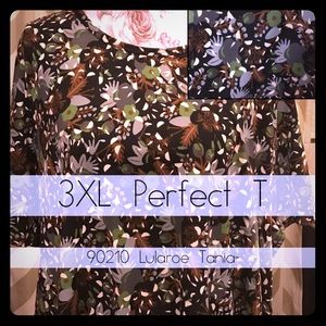 Lularoe NWT perfect T- Rare print. Sz=3X/4X Soft