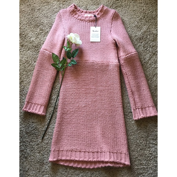 NEW For Love & Lemons Bishop Sweater in Blush - Picture 4 of 4