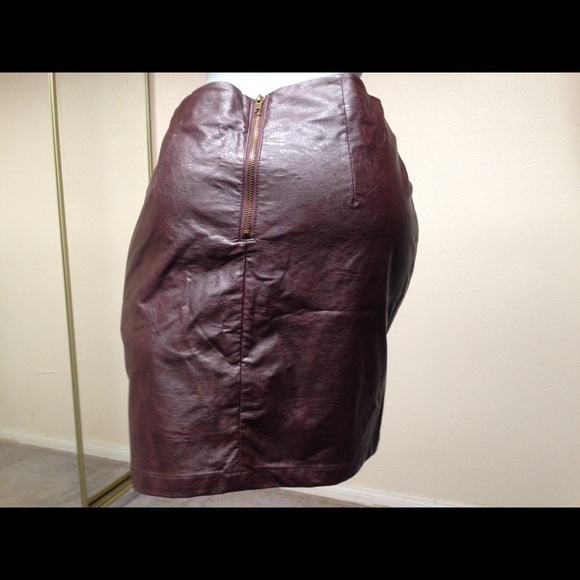 Forever 21 Faux Leather Brown Skirt L - Picture 2 of 4
