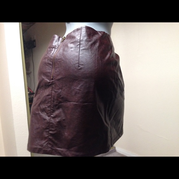 Forever 21 Faux Leather Brown Skirt L - Picture 4 of 4
