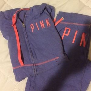 Victoria secret pink lounging pants with hoodie