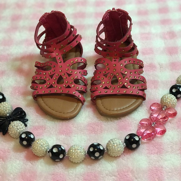 Girls pink gladiator sandals