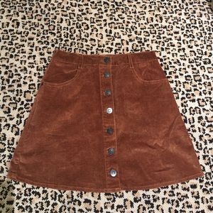 Brandy Melville Button Up Corduroy Mini Skirt