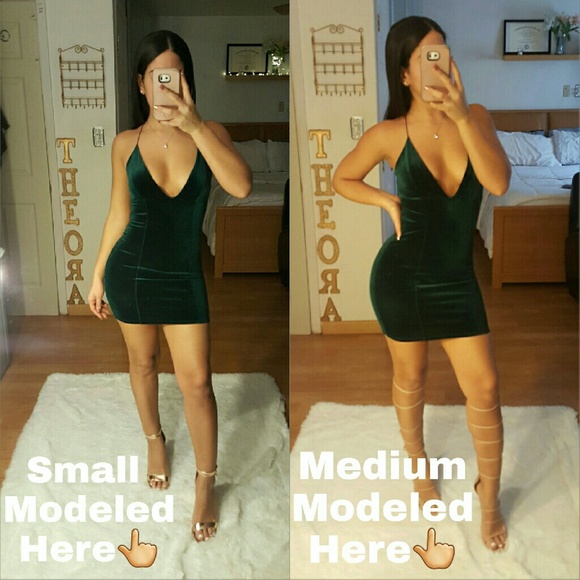 ▪LAST ONE▪"Fall In Love" Velvet V Mini Dress NWOT - Picture 3 of 4