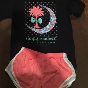 Simply Southern youth shorts & Tshirt