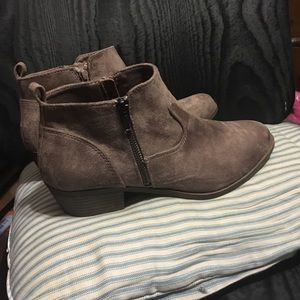 Taupe ankle booties