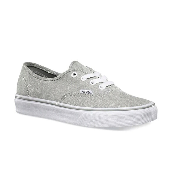 silver glitter vans