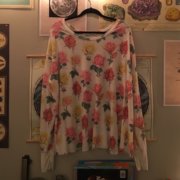 Wildfox Floral Long Sleeves Top