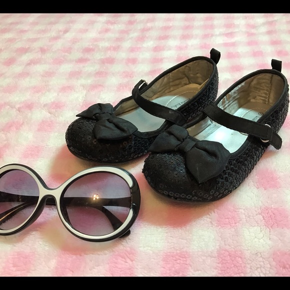 KOALA KIDS girls black sequined shoes