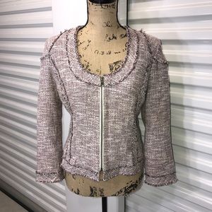 Banana Republic Fray Accent Zippered Blazer Size 8