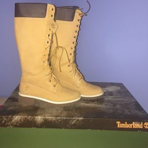 Timberland lace up knee high boots