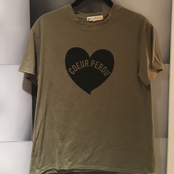 green "coeur perdu" cotton t-shirt