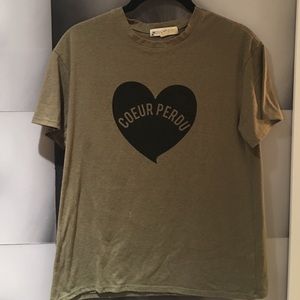 green "coeur perdu" cotton t-shirt