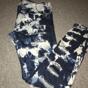Tie dye custom made jeans