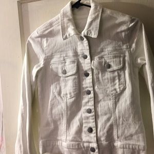 All white jean jacket