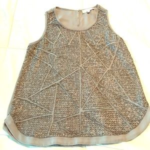 Olive & Oak Beaded sleeveless Top size M