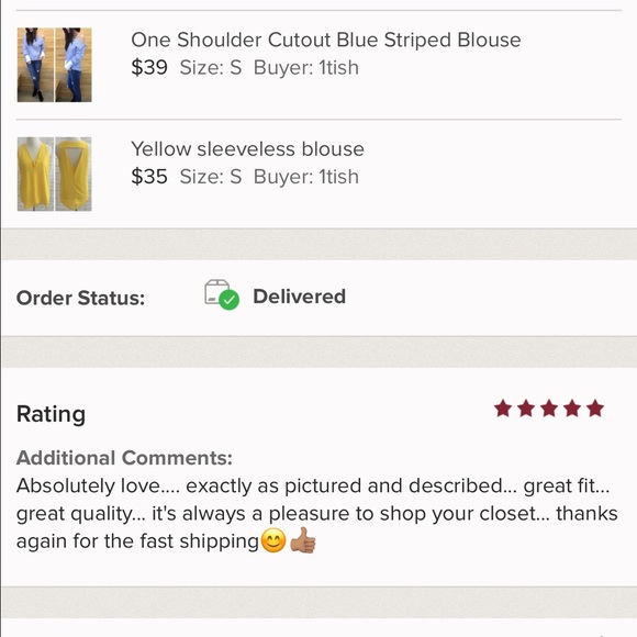 BackInStock! One Shldr Cutout Blue Striped Blouse - Picture 7 of 7