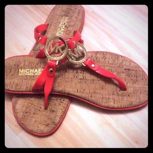 Michael Kors Cork & Orange Jelly FlipFlops