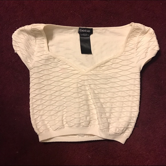 Bebe white crop top